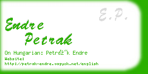 endre petrak business card